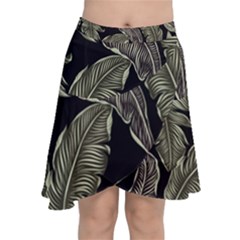 Jungle Leaves Tropical Pattern Chiffon Wrap Front Skirt by Nexatart