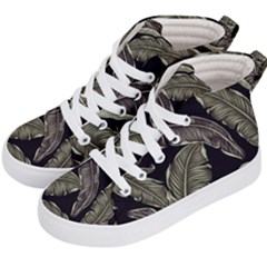 Jungle Leaves Tropical Pattern Kid s Hi-top Skate Sneakers by Nexatart