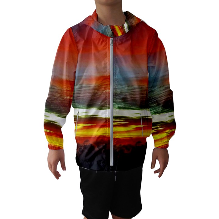 Sunset Mountain Indonesia Adventure Hooded Windbreaker (Kids)