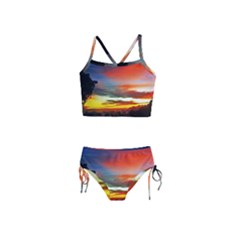 Sunset Mountain Indonesia Adventure Girls  Tankini Swimsuit by Nexatart