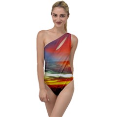 Sunset Mountain Indonesia Adventure To One Side Swimsuit by Nexatart