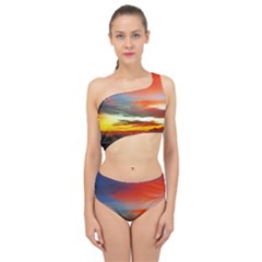 Sunset Mountain Indonesia Adventure Spliced Up Two Piece Swimsuit by Nexatart