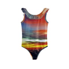 Sunset Mountain Indonesia Adventure Kids  Frill Swimsuit by Nexatart