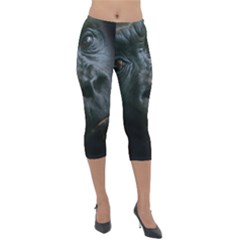 Gorilla Monkey Zoo Animal Lightweight Velour Capri Leggings 