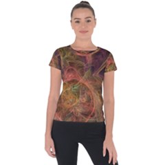 Abstract Colorful Art Design Short Sleeve Sports Top  by Nexatart