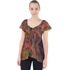 Abstract Colorful Art Design Lace Front Dolly Top by Nexatart