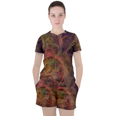 Abstract Colorful Art Design Women s Tee And Shorts Set by Nexatart