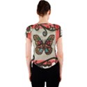 Cross Stitch Butterfly Crew Neck Crop Top View2