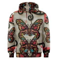 Cross Stitch Butterfly Men s Pullover Hoodie by DeneWestUK