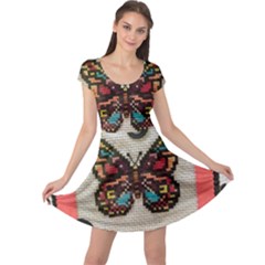 Cross Stitch Butterfly Cap Sleeve Dress by DeneWestUK