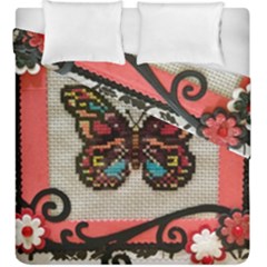 Cross Stitch Butterfly Duvet Cover Double Side (king Size) by DeneWestUK