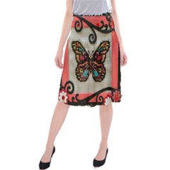 Cross Stitch Butterfly Midi Beach Skirt by DeneWestUK