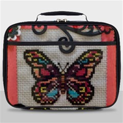 Cross Stitch Butterfly Full Print Lunch Bag by DeneWestUK