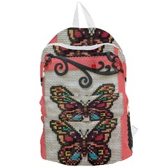 Cross Stitch Butterfly Foldable Lightweight Backpack by DeneWestUK