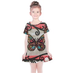 Cross Stitch Butterfly Kids  Simple Cotton Dress by DeneWestUK