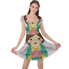 Cross Stitch Kimono Cap Sleeve Dress by DeneWestUK