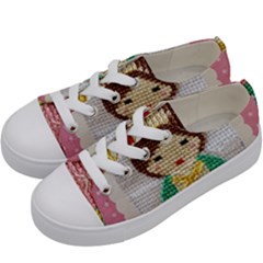 Cross Stitch Kimono Kids  Low Top Canvas Sneakers by DeneWestUK