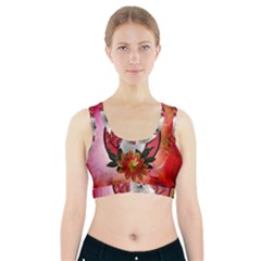 Cute Pemeranian With Flowers Sports Bra With Pocket by FantasyWorld7