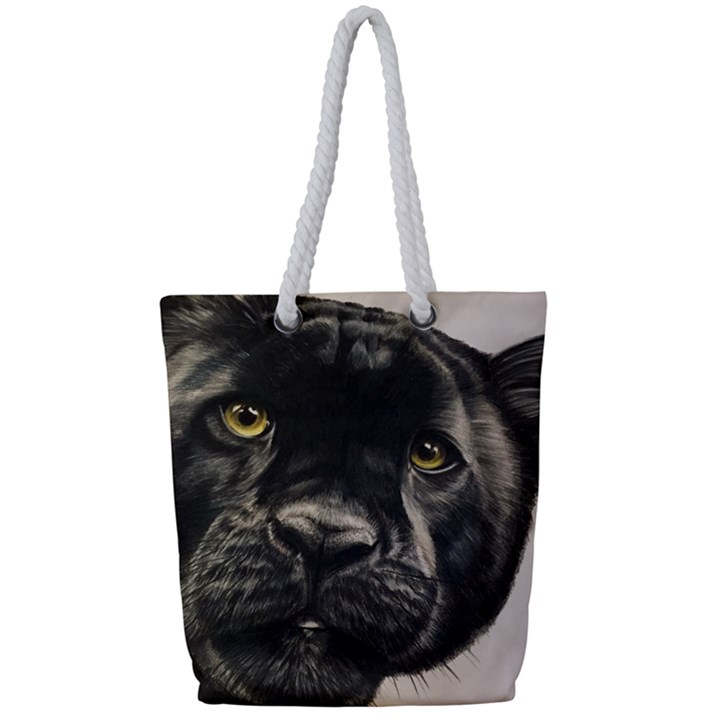 Panther Full Print Rope Handle Tote (Small)