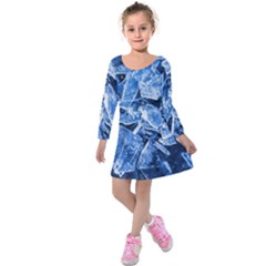 Cold Ice Kids  Long Sleeve Velvet Dress by FunnyCow