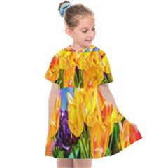 Festival Of Tulip Flowers Kids  Sailor Dress by FunnyCow