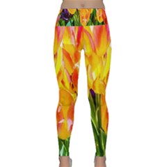 Festival Of Tulip Flowers Lightweight Velour Classic Yoga Leggings by FunnyCow