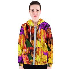 Fancy Tulip Flowers In Spring Women s Zipper Hoodie by FunnyCow