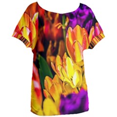 Fancy Tulip Flowers In Spring Women s Oversized Tee by FunnyCow