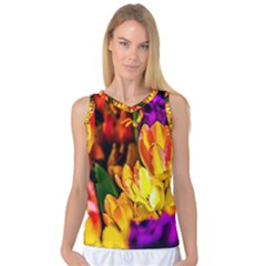 Fancy Tulip Flowers In Spring Women s Basketball Tank Top by FunnyCow