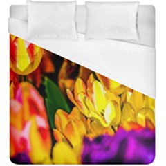 Fancy Tulip Flowers In Spring Duvet Cover (king Size) by FunnyCow