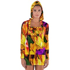 Fancy Tulip Flowers In Spring Long Sleeve Hooded T-shirt by FunnyCow