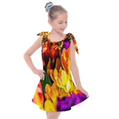 Fancy Tulip Flowers In Spring Kids  Tie Up Tunic Dress by FunnyCow