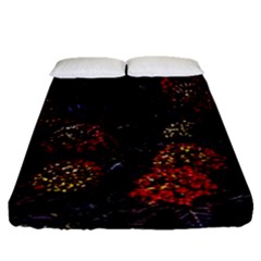 Floral Fireworks Fitted Sheet (queen Size) by FunnyCow