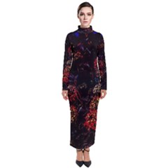 Floral Fireworks Turtleneck Maxi Dress by FunnyCow