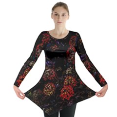 Floral Fireworks Long Sleeve Tunic  by FunnyCow