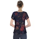 Floral Fireworks Short Sleeve Front Detail Top View2