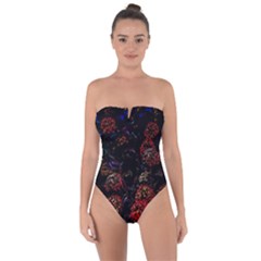 Floral Fireworks Tie Back One Piece Swimsuit by FunnyCow