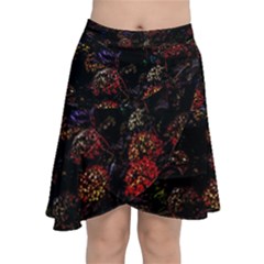 Floral Fireworks Chiffon Wrap Front Skirt by FunnyCow