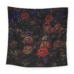 Floral Fireworks Square Tapestry (large) by FunnyCow