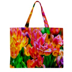 Blushing Tulip Flowers Zipper Mini Tote Bag by FunnyCow