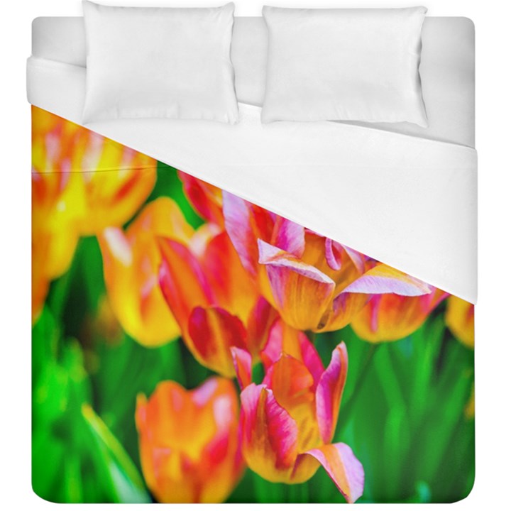 Blushing Tulip Flowers Duvet Cover (King Size)