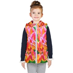 Blushing Tulip Flowers Kid s Hooded Puffer Vest by FunnyCow