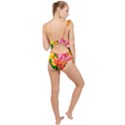 Blushing Tulip Flowers Frilly One Shoulder Swimsuit View2