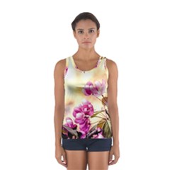 Paradise Apple Blossoms Sport Tank Top  by FunnyCow