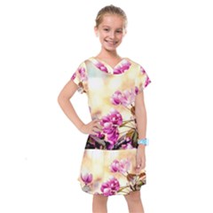 Paradise Apple Blossoms Kids  Drop Waist Dress by FunnyCow