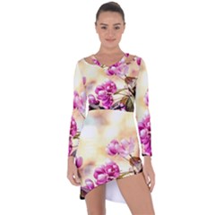 Paradise Apple Blossoms Asymmetric Cut-out Shift Dress by FunnyCow