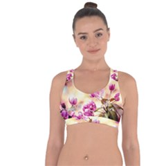 Paradise Apple Blossoms Cross String Back Sports Bra by FunnyCow