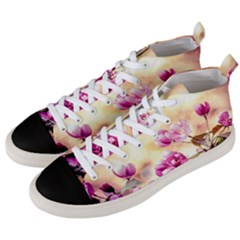 Paradise Apple Blossoms Men s Mid-top Canvas Sneakers by FunnyCow