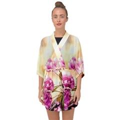 Paradise Apple Blossoms Half Sleeve Chiffon Kimono by FunnyCow