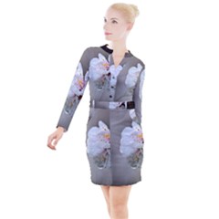 Rainy Day Of Hanami Season Button Long Sleeve Dress by FunnyCow